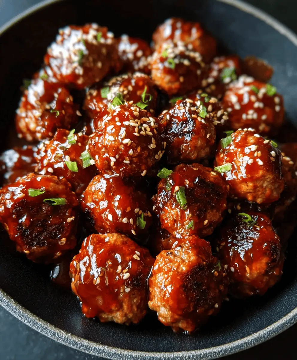 Sticky Korean BBQ Meatballs With Spicy Gochujang Glaze