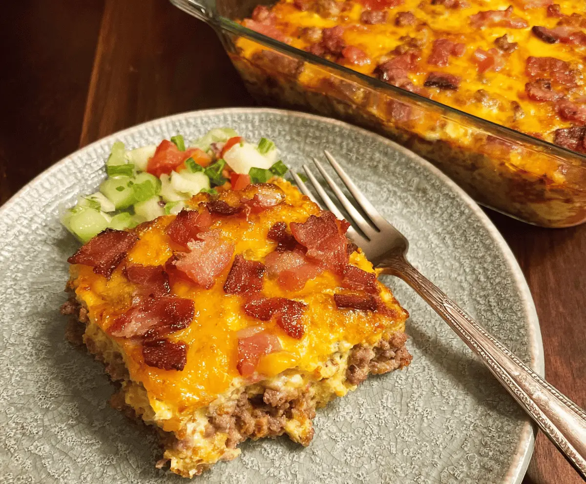 Easy Low-Carb Bacon Cheeseburger Casserole Recipe