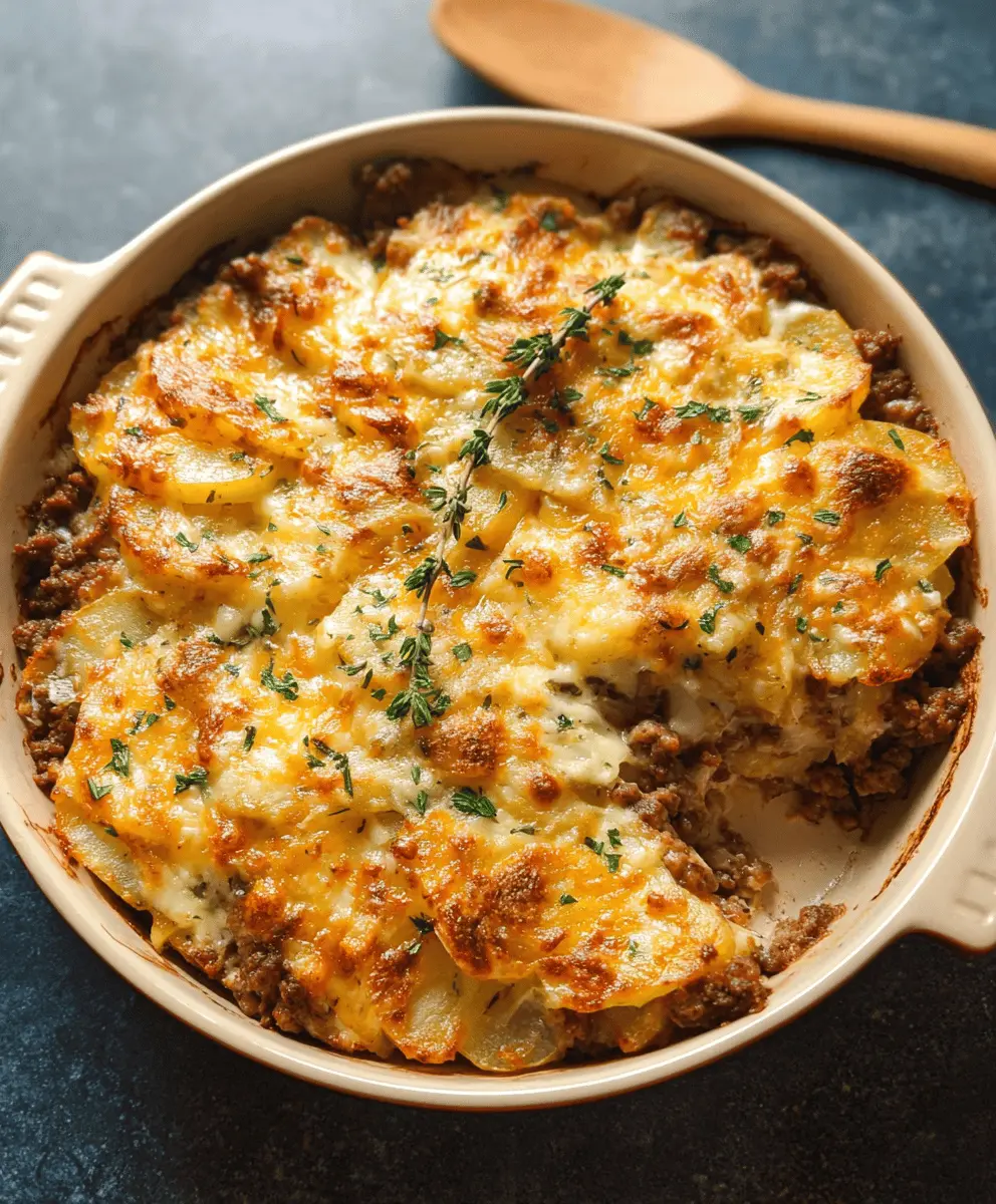 Easy Cheesy Ground Beef and Potato Casserole