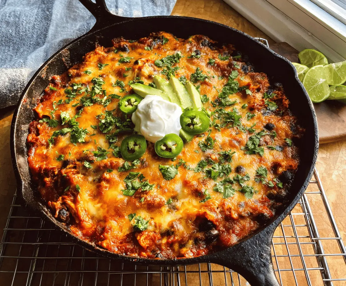 Healthy Enchilada Skillet Recipe with Fresh Veggies