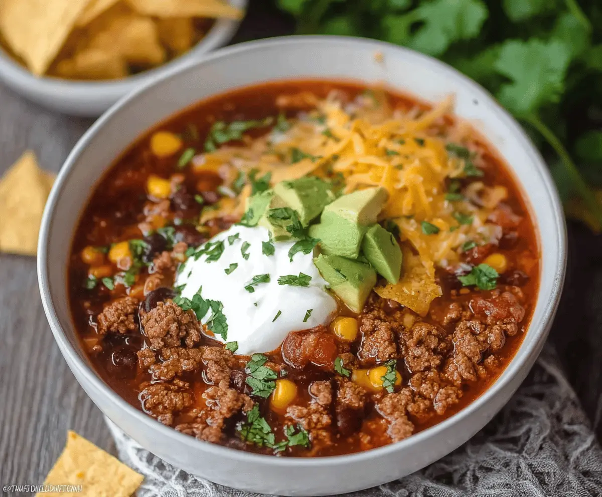 Instant Pot Beef Taco Soup