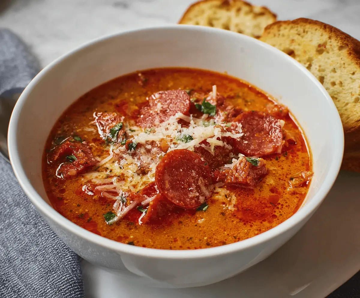 Pepperoni Pizza Soup