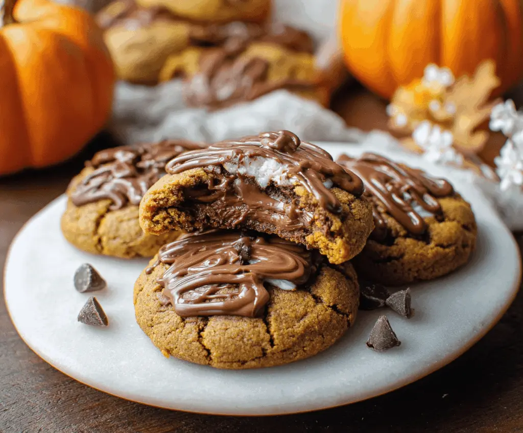 Pumpkin cookies swirled with Nutella