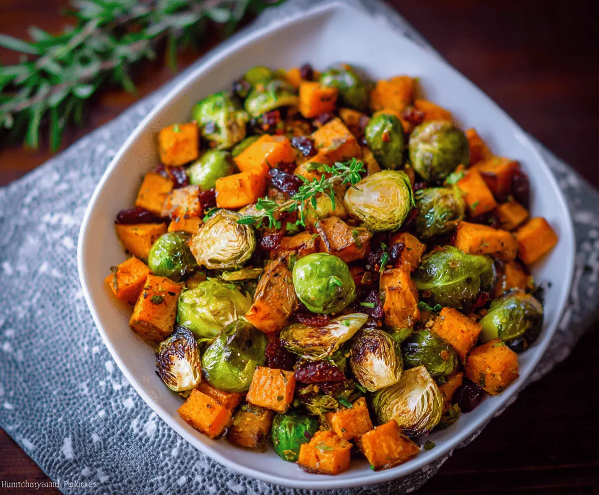 Roasted Brussels Sprouts And Sweet Potatoes