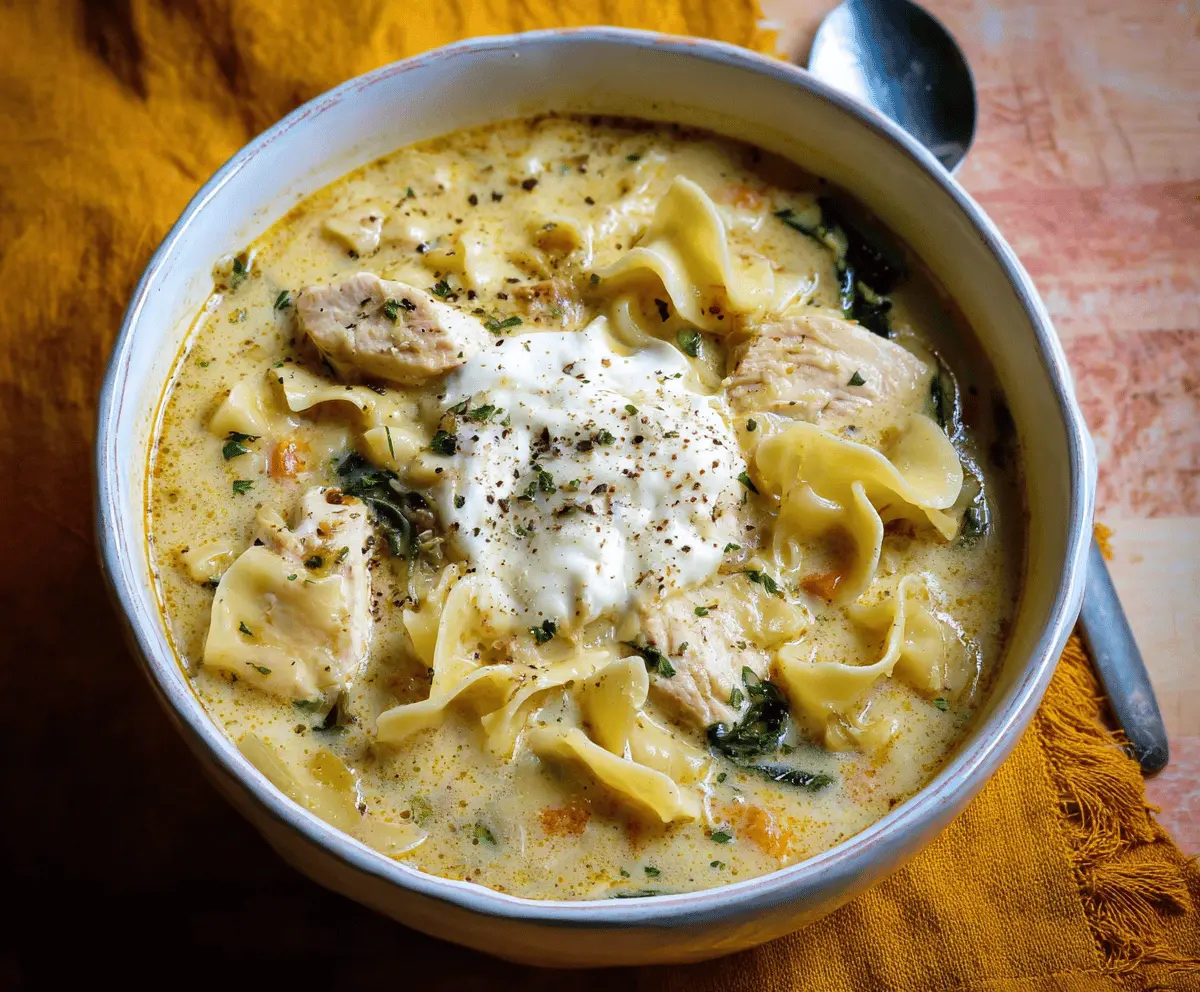 White Chicken Lasagna Soup