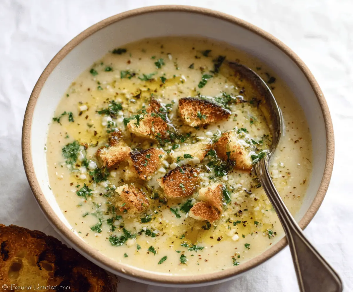 Authentic Italian Style Garlic Soup
