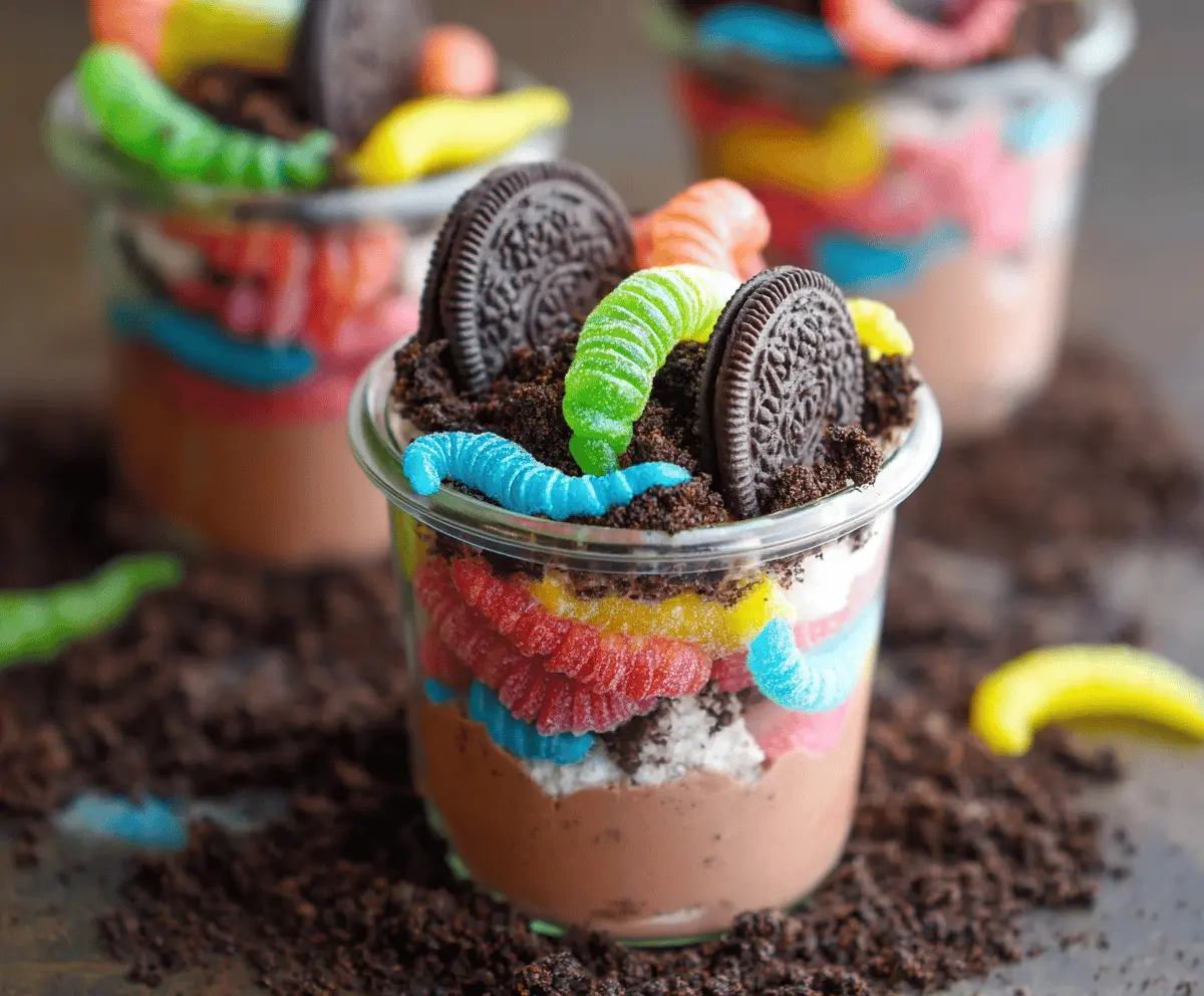 Dirt Cups with Gummy Worms