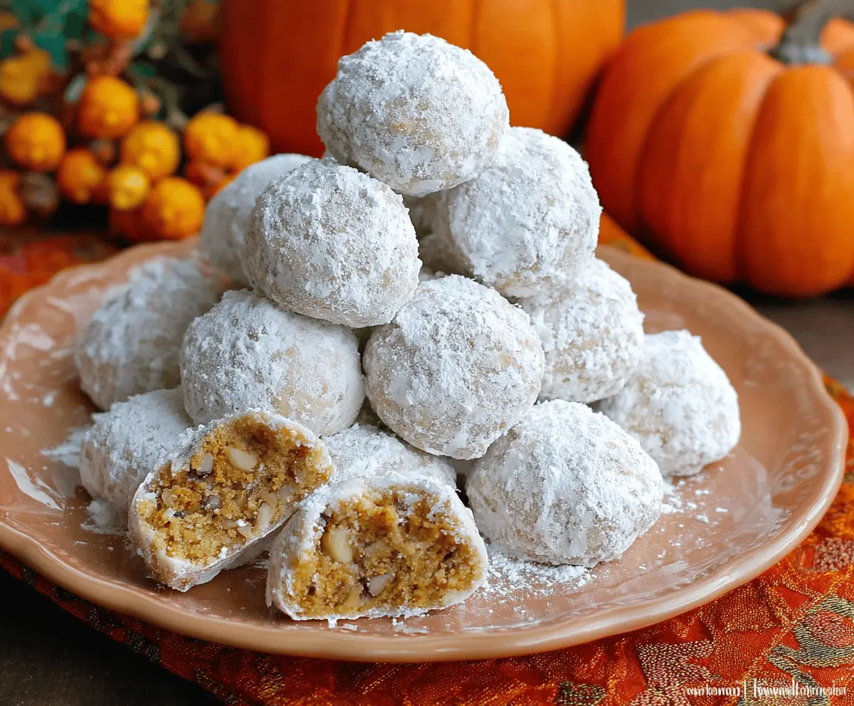Pumpkin Snowball Cookies