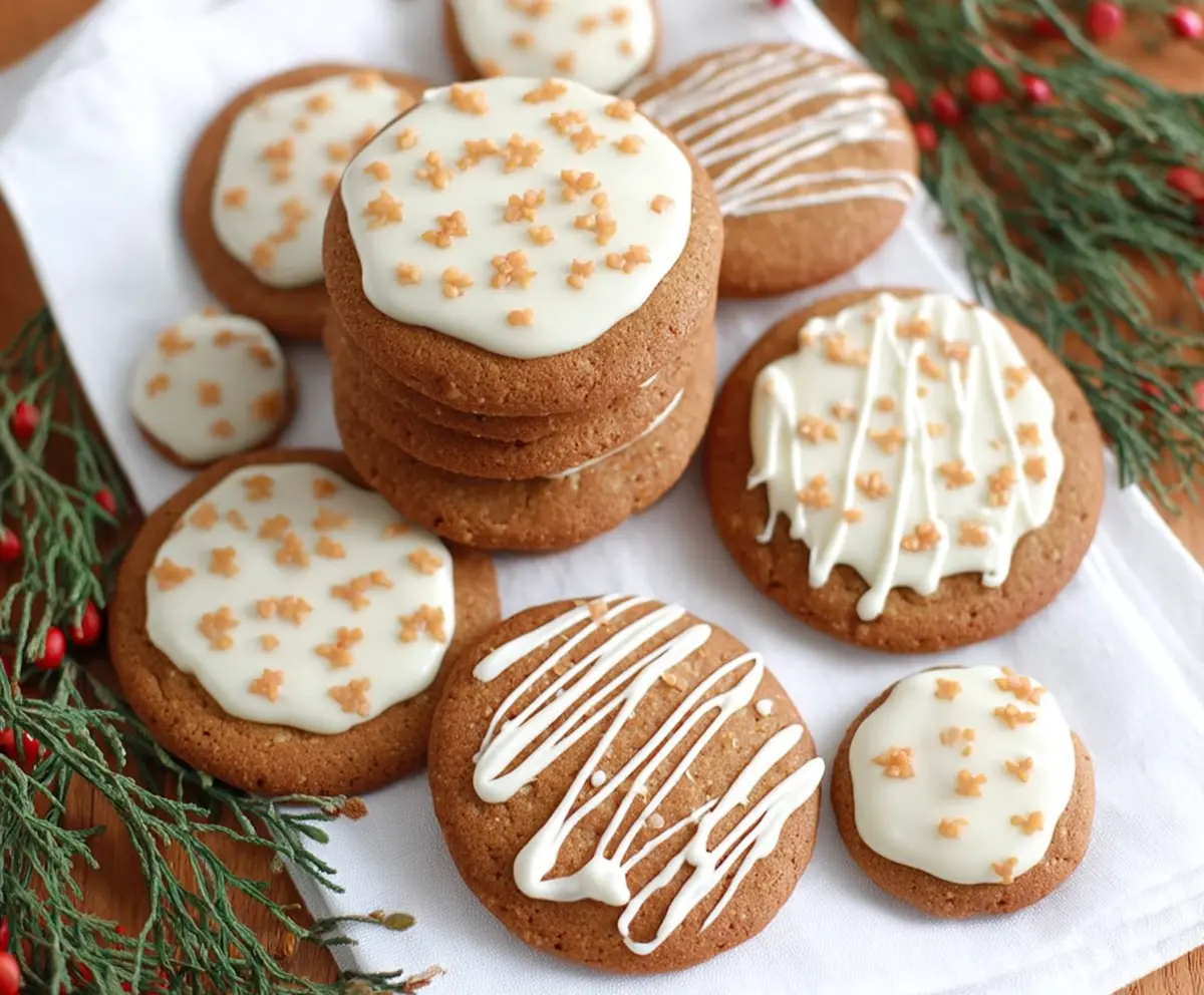 Eggnog Iced Gingerbread Cookies