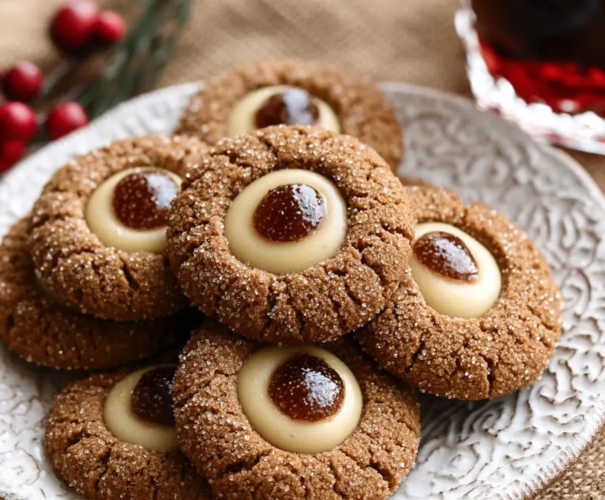 Gingerbread Thumbprint Cookies