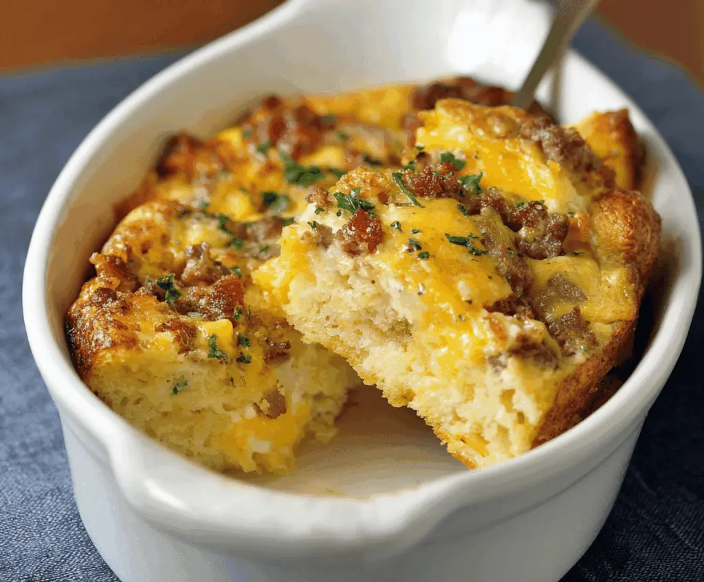 Delicious Ina Garten Breakfast Casserole with eggs, cheese, and fresh herbs in a baking dish.