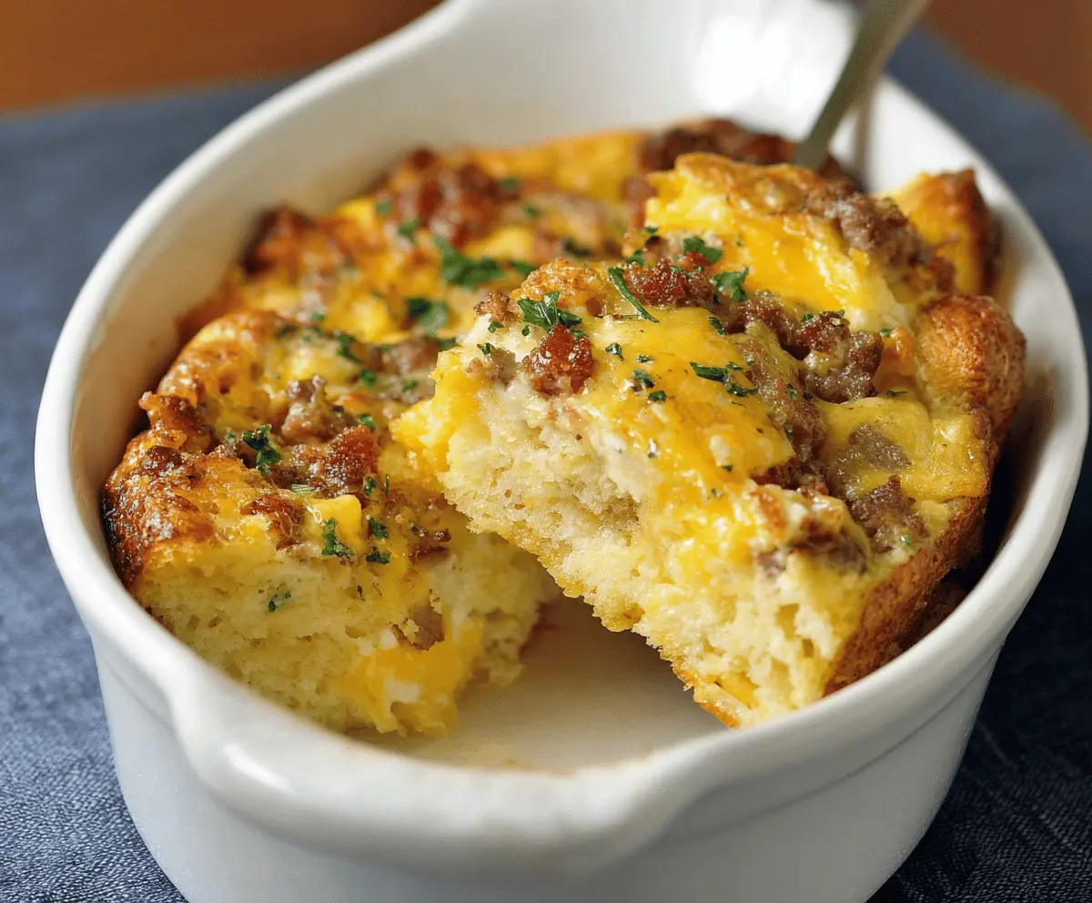 Delicious Ina Garten Breakfast Casserole with eggs, cheese, and fresh herbs in a baking dish.