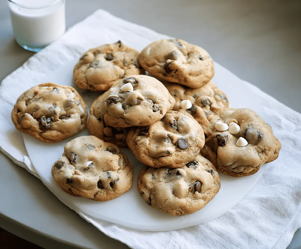 Delicious Joanna Gaines Chocolate Chip Cookies fresh out of the oven with gooey chocolate chunks.