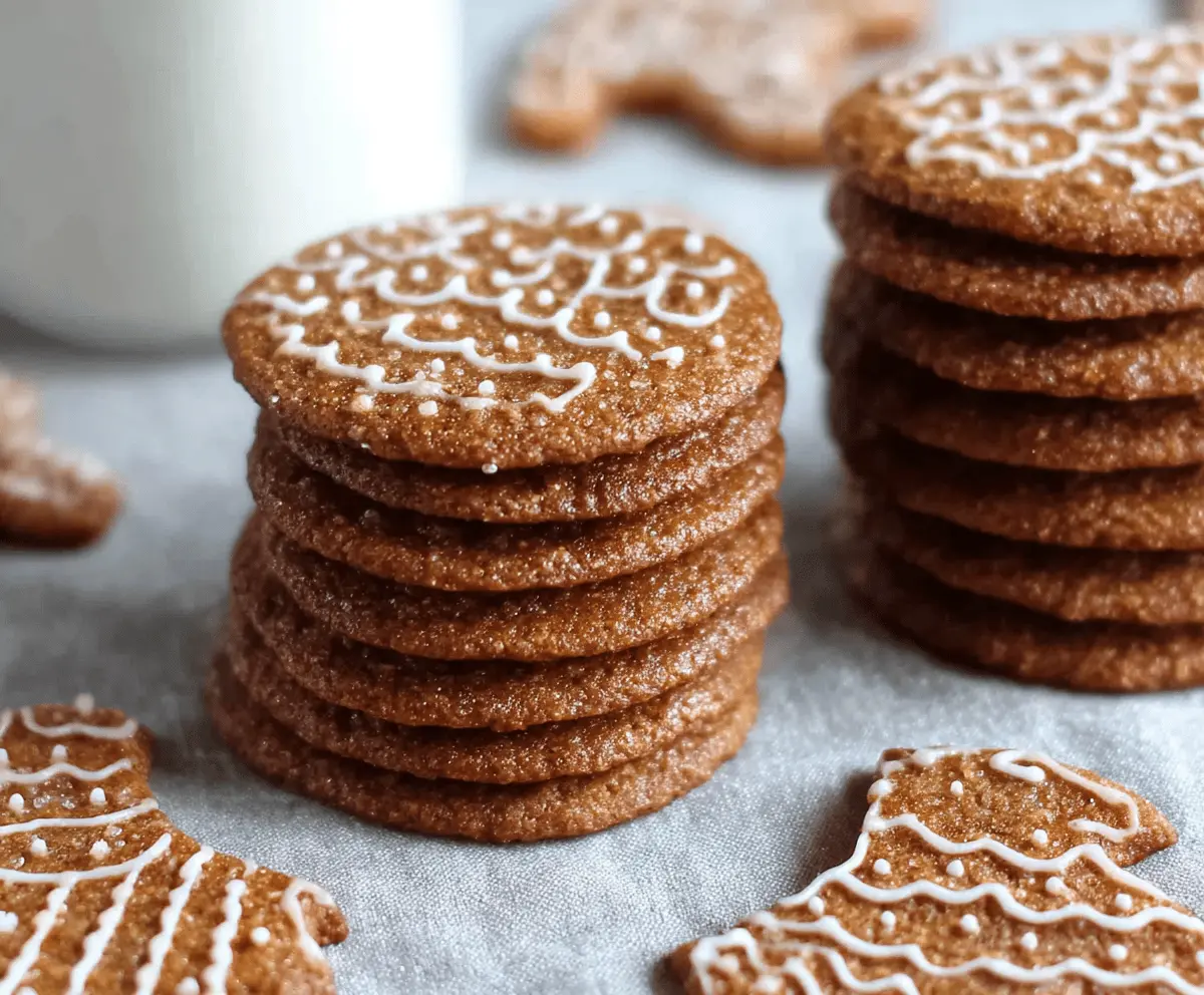 Delicious homemade Swedish gingerbread cookies with golden-brown edges and festive holiday decoration.