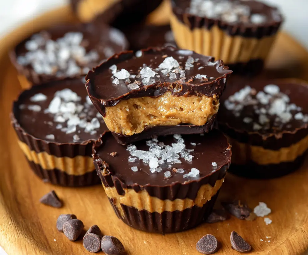 Delicious homemade peanut butter protein cups with a smooth, creamy texture and rich flavor.