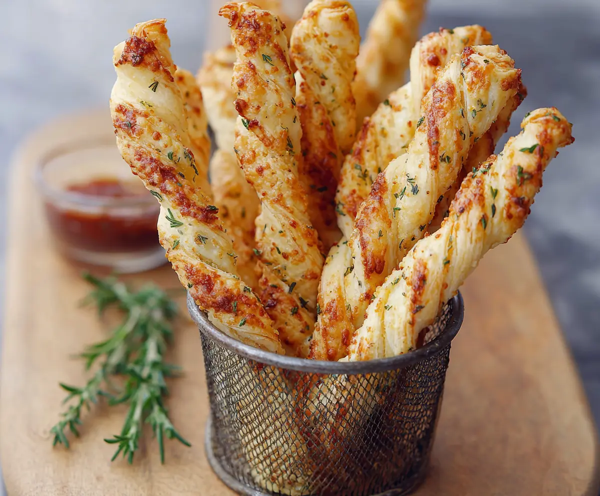 Golden puff pastry Parmesan twists with crispy edges and cheesy filling.