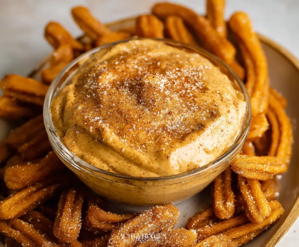 Delicious Churro Dip served with crispy churros and creamy dipping sauce