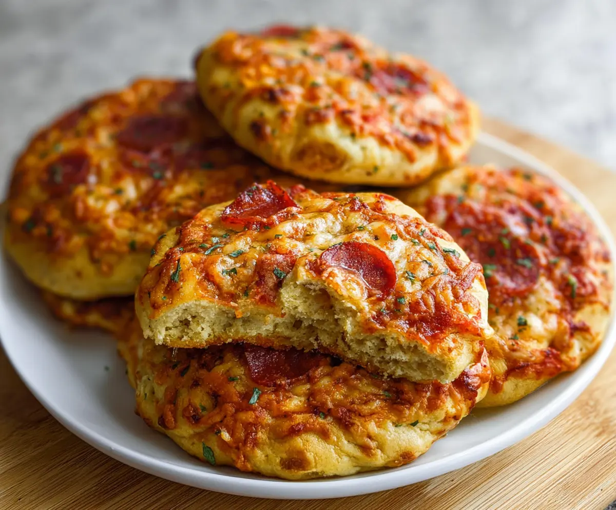 Delicious Cottage Cheese Pizza Buns - a savory snack with melted cheese and fresh toppings