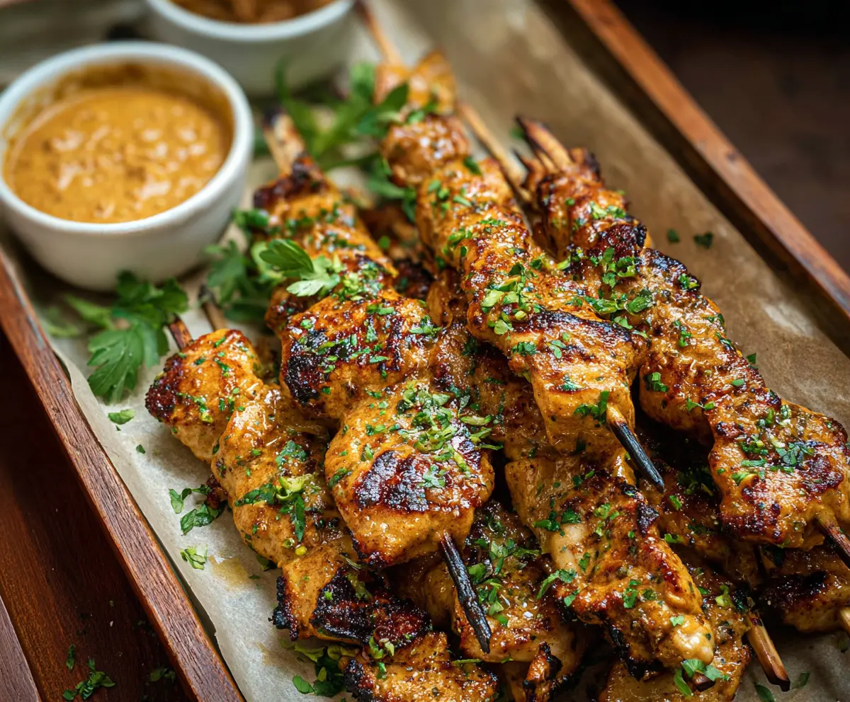 Juicy Cowboy Butter Chicken Skewers grilled to perfection on skewers with smoky seasoning.