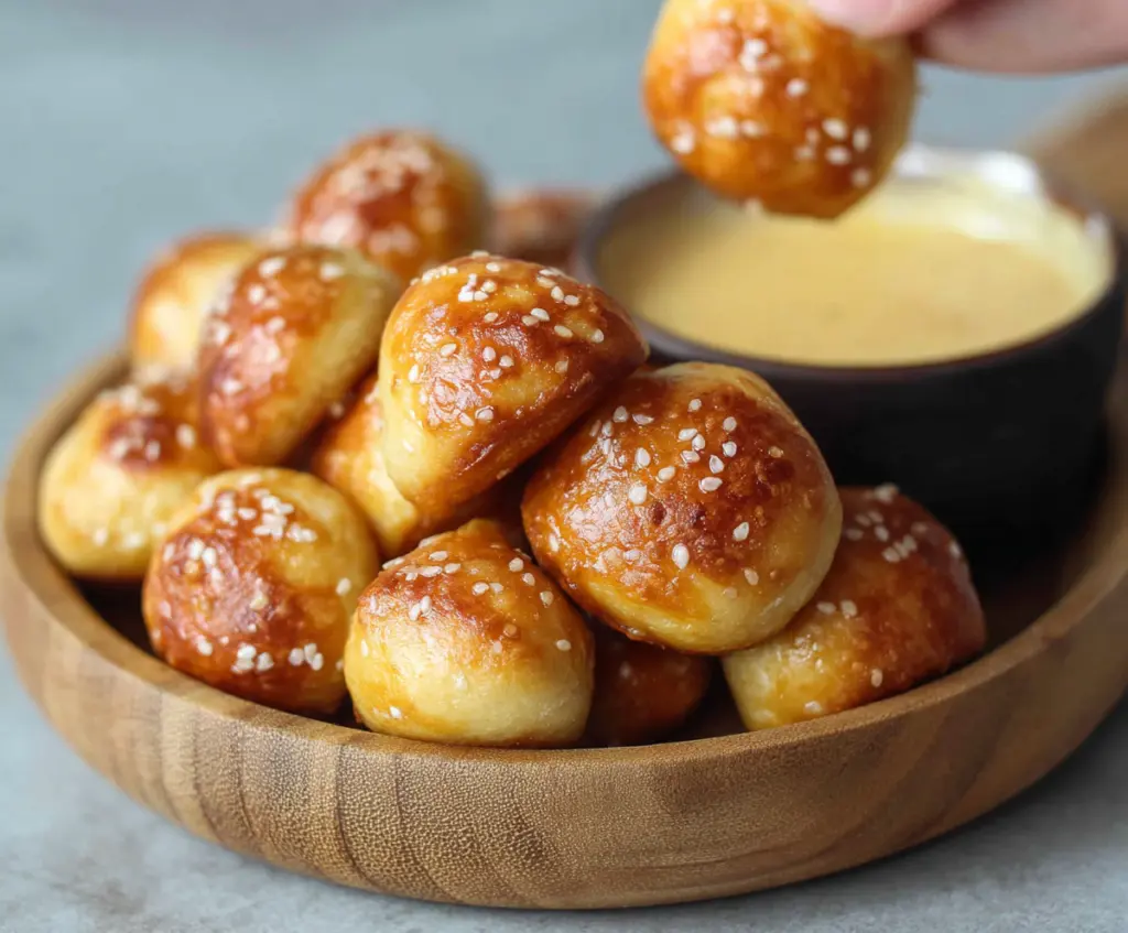 Delicious homemade pretzel bites made with two ingredients, perfect for a quick snack.