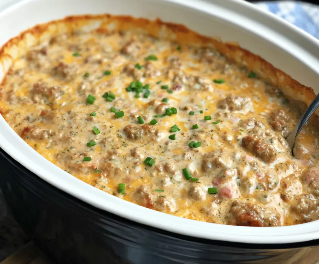 Creamy Hot Ranch Sausage Dip with flavorful sausage and herbs, perfect for parties and gatherings.