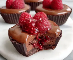 Delicious Marry Me Raspberry Chocolate Mousse Cups garnished with fresh raspberries and mint, perfect for romantic celebrations.