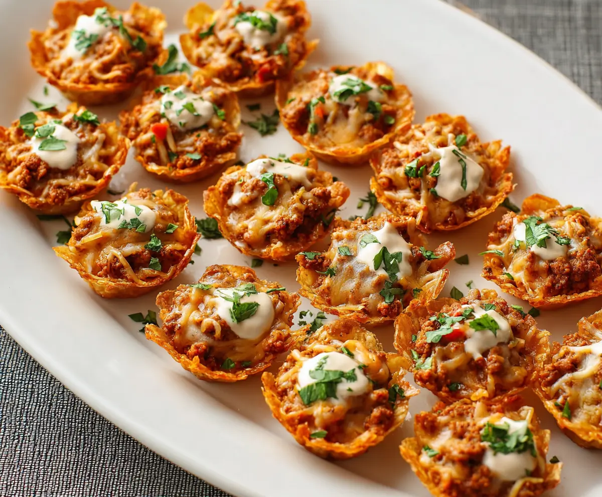 Delicious Taco Ranch Bites served on a white plate with fresh toppings