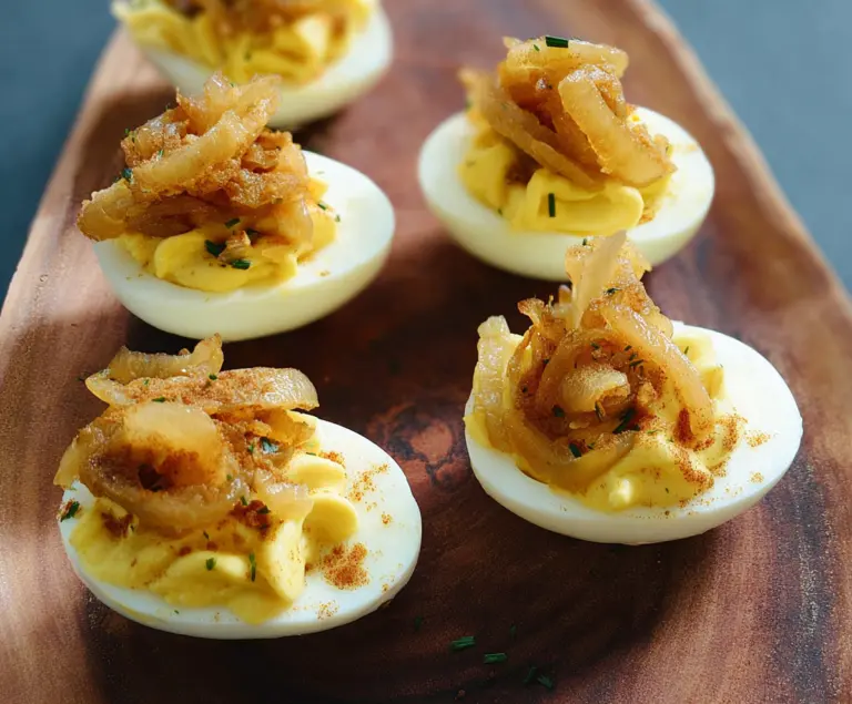 French Onion Deviled Eggs