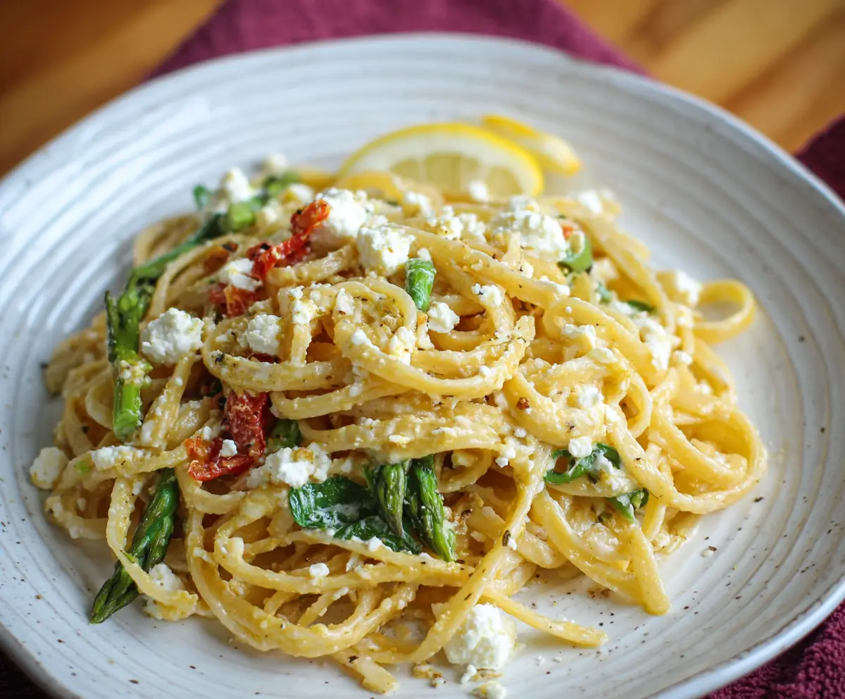 Creamy Lemon Feta Pasta with fresh herbs and zesty flavor