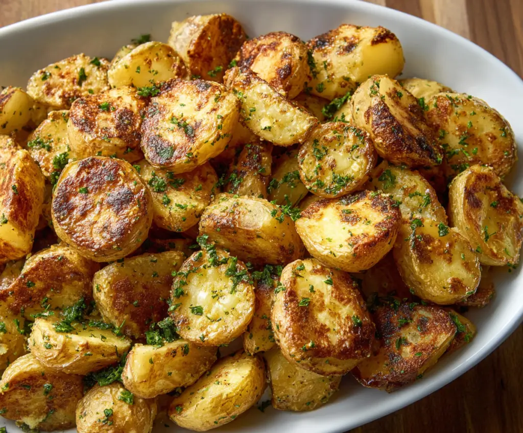 Creamy Ranch Potatoes with herbs and crispy edges, perfect for side dishes.
