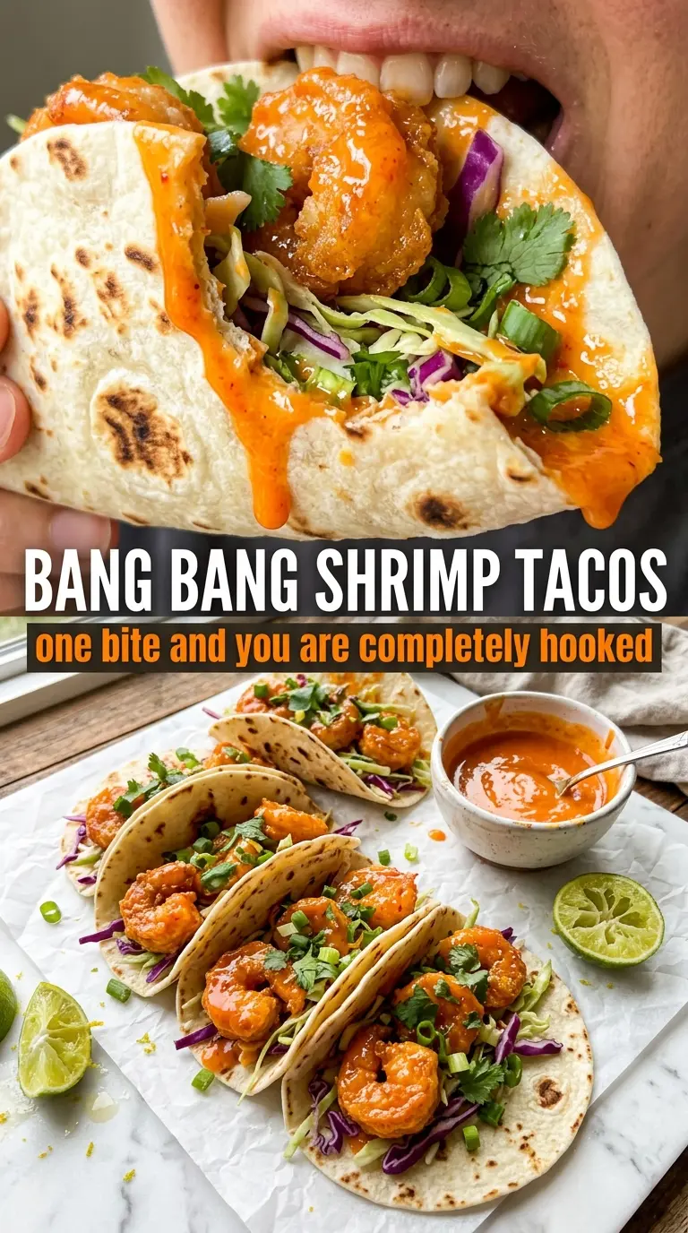Bang Bang Shrimp Tacos crispy spicy