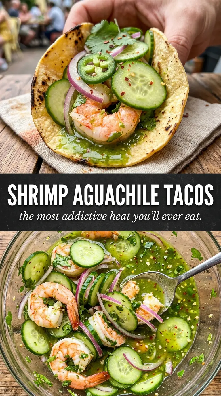 Shrimp Aguachile Tacos bright green fresh