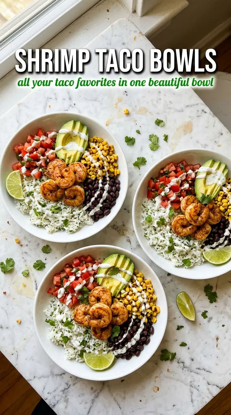 Shrimp Taco Bowls colorful fresh shrimp