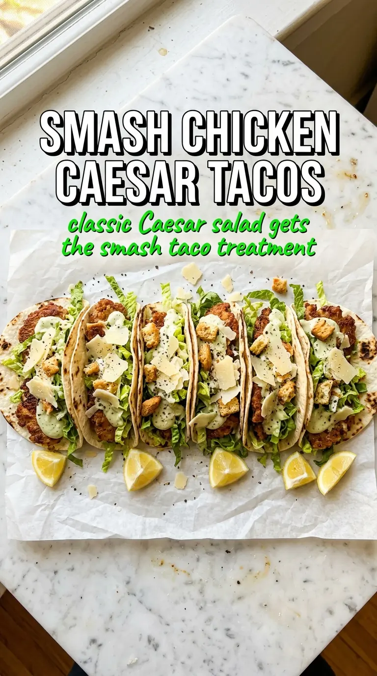 Smash Chicken Caesar Tacos crispy chicken romaine Caesar