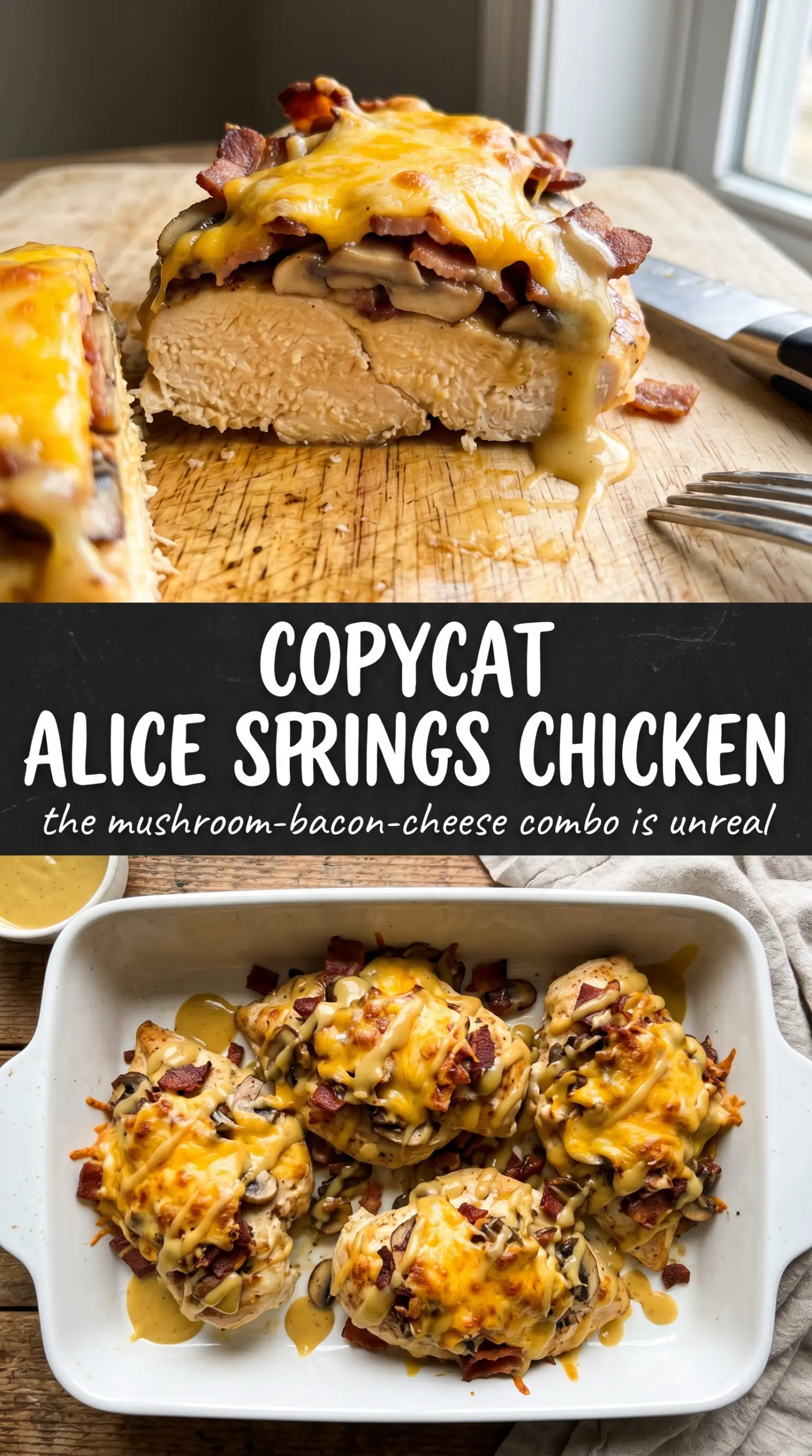 Alice Springs Chicken honey mustard bacon mushrooms