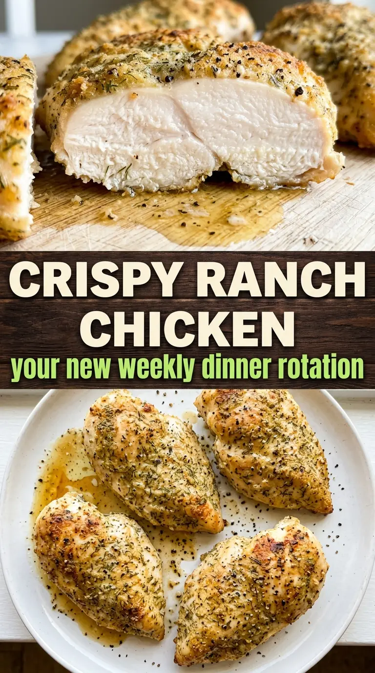 Baked Ranch Chicken crispy Parmesan crust