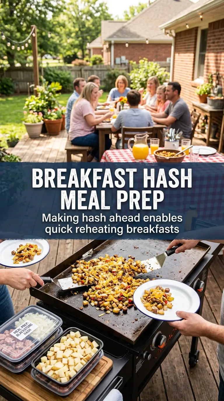 Blackstone Breakfast Hash crispy potatoes sausage eggs