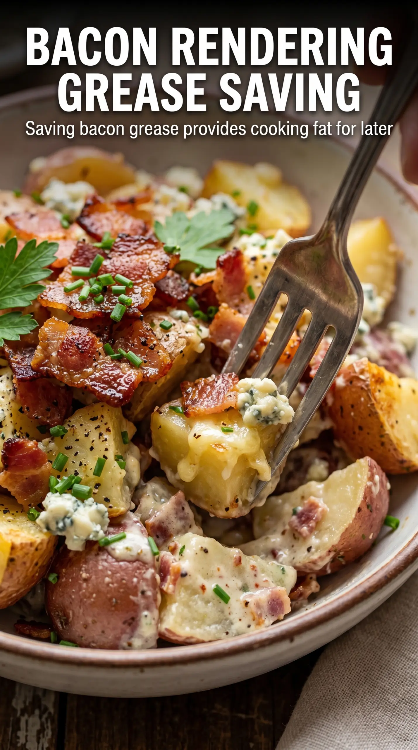 Blue Cheese and Bacon Potato Salad creamy, savory, loaded