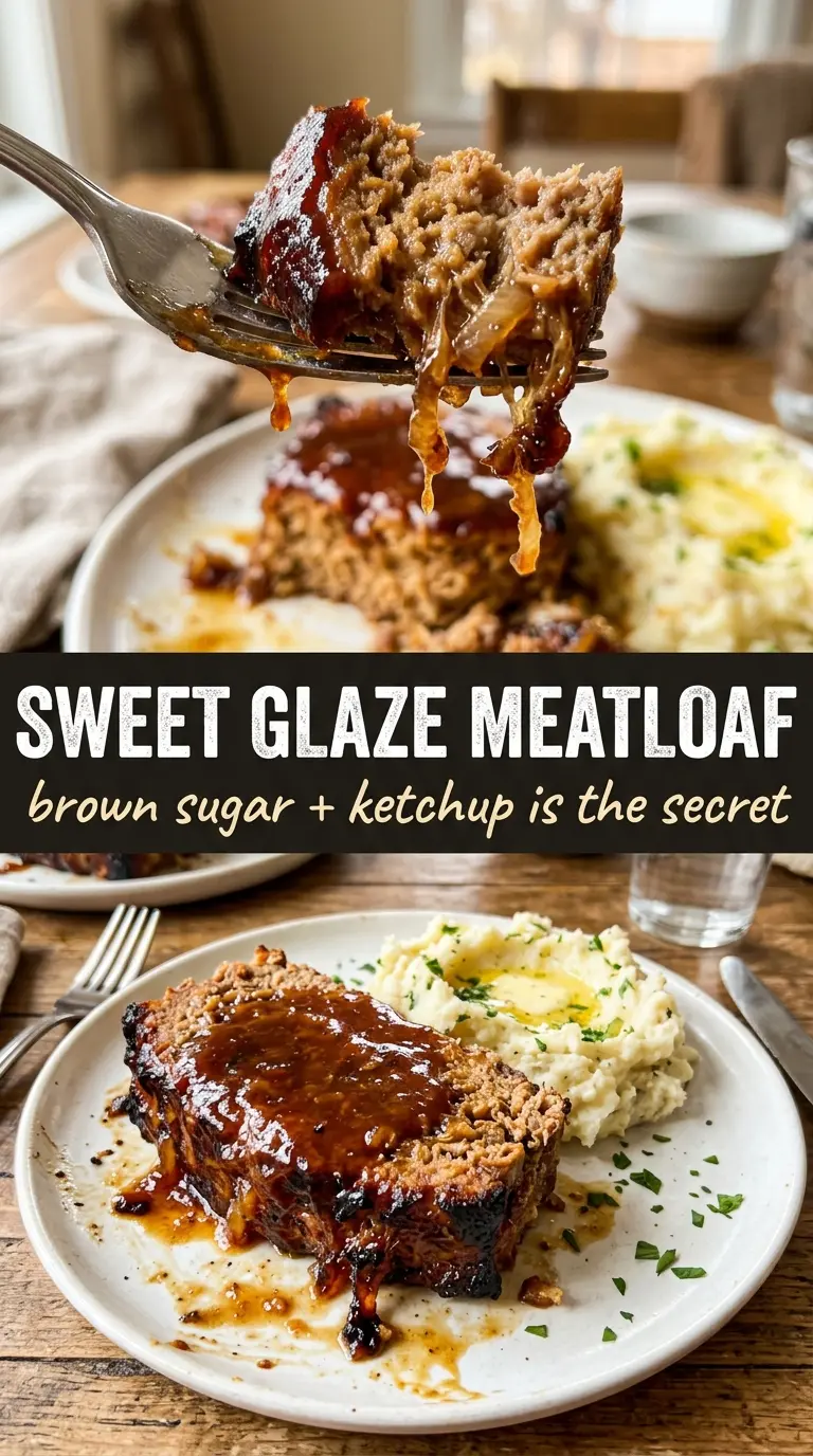 Brown Sugar Meatloaf sticky glazed caramelized