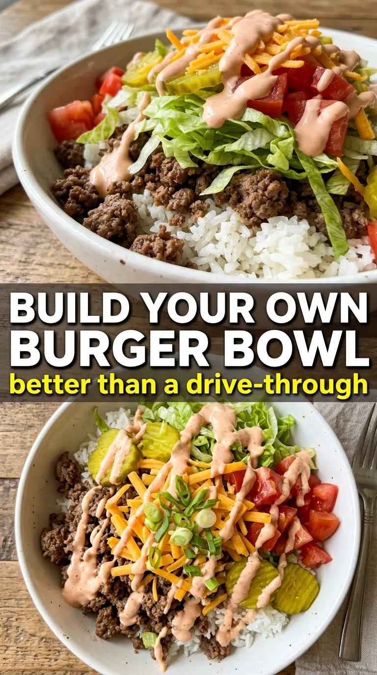 Burger Bowls juicy beef toppings special sauce