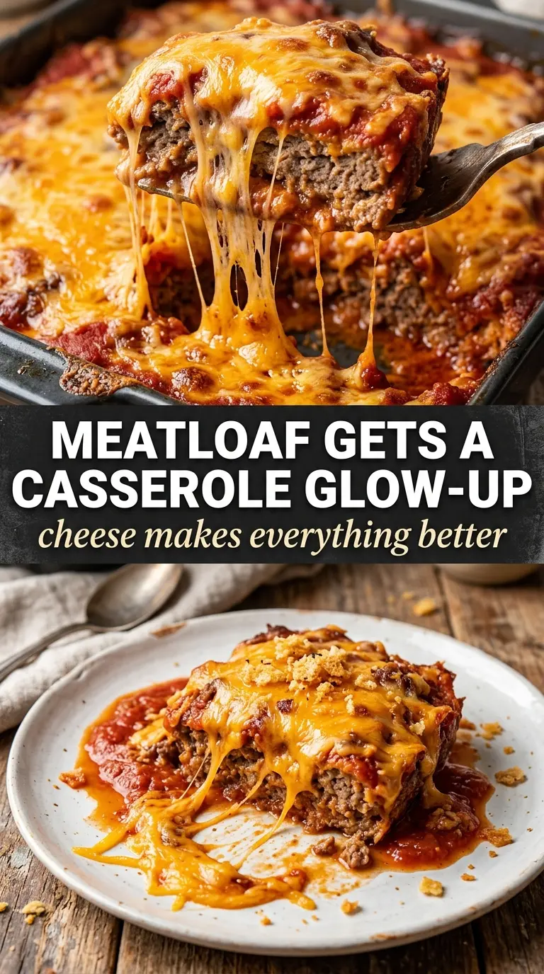 Cheesy Meatloaf Casserole cheesy, glazed, savory