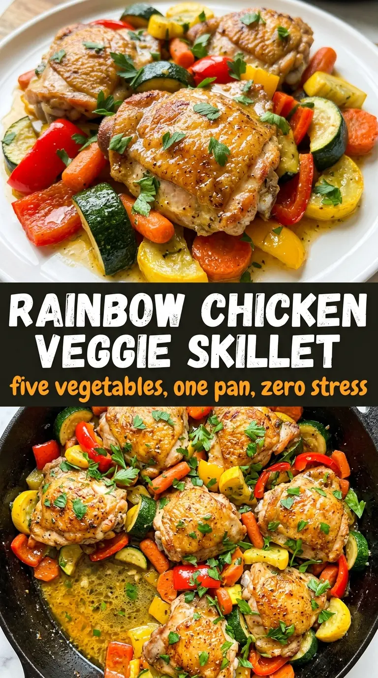 Chicken and Vegetables Skillet colorful garlic herb