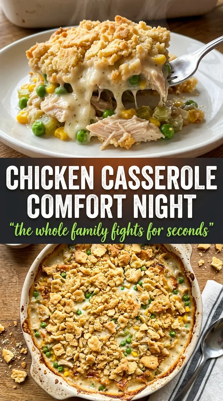 Chicken Casserole creamy cheesy cracker-topped