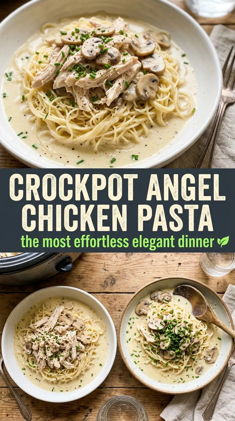 Crock Pot Angel Chicken creamy pasta, tender chicken, glossy sauce