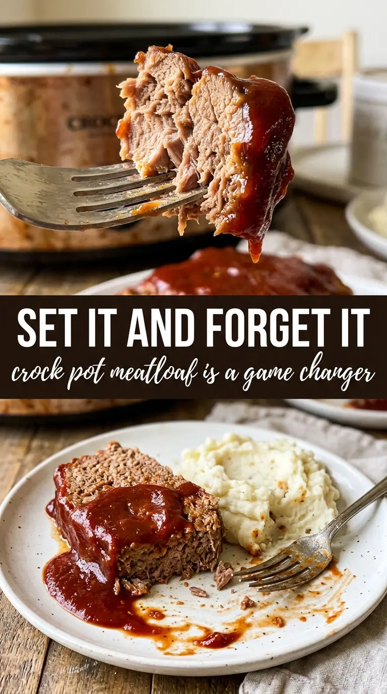 Crock pot meatloaf moist glazed tender