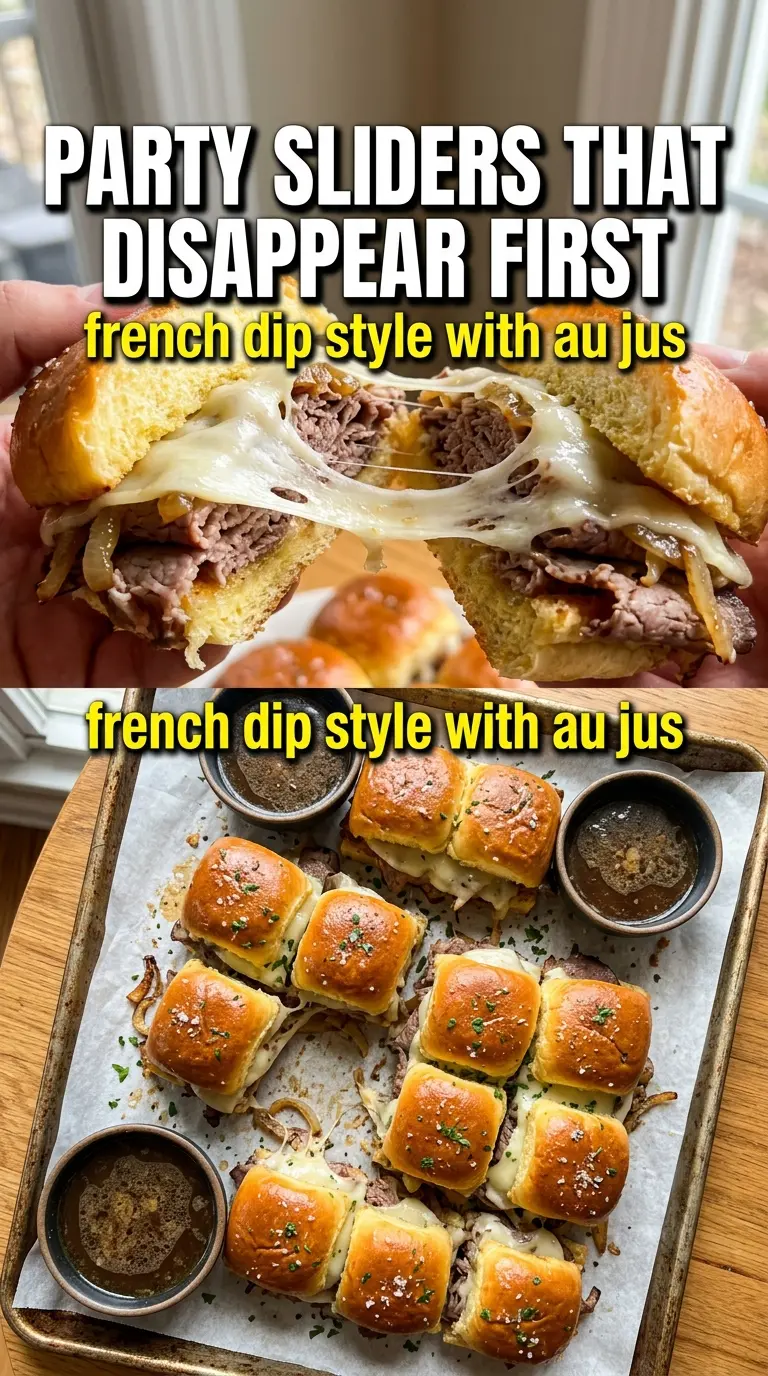 French Dip Sliders melty beefy golden