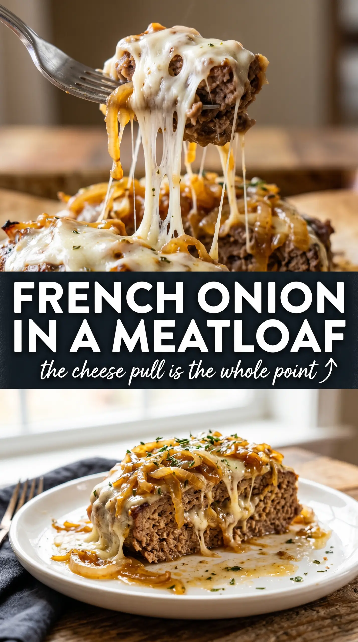 French onion meatloaf caramelized onions Swiss cheese
