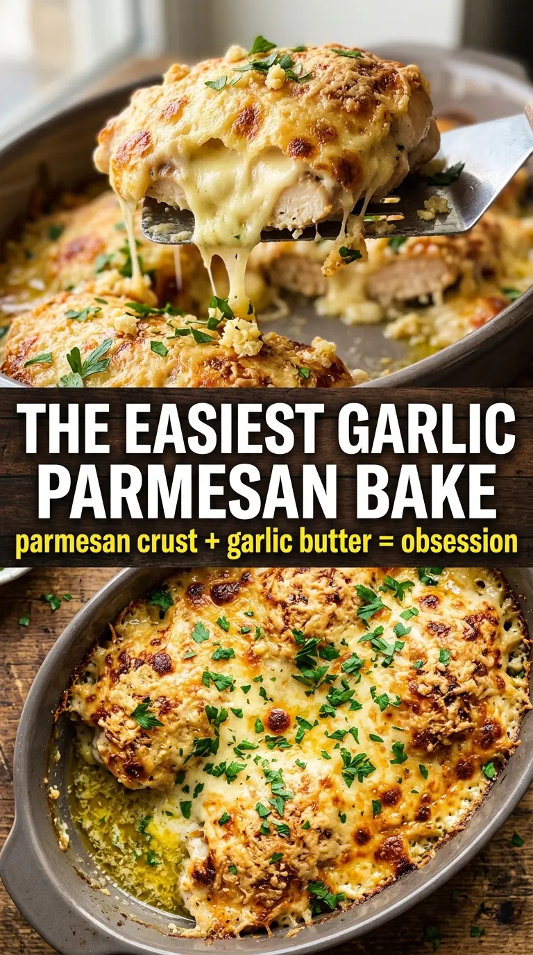 Garlic Parmesan Chicken Bake golden crusted