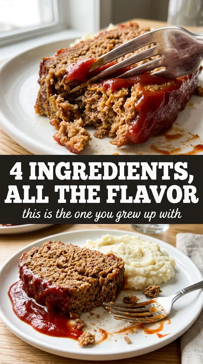Grandma's 4-Ingredient Meatloaf savory ketchup-glazed