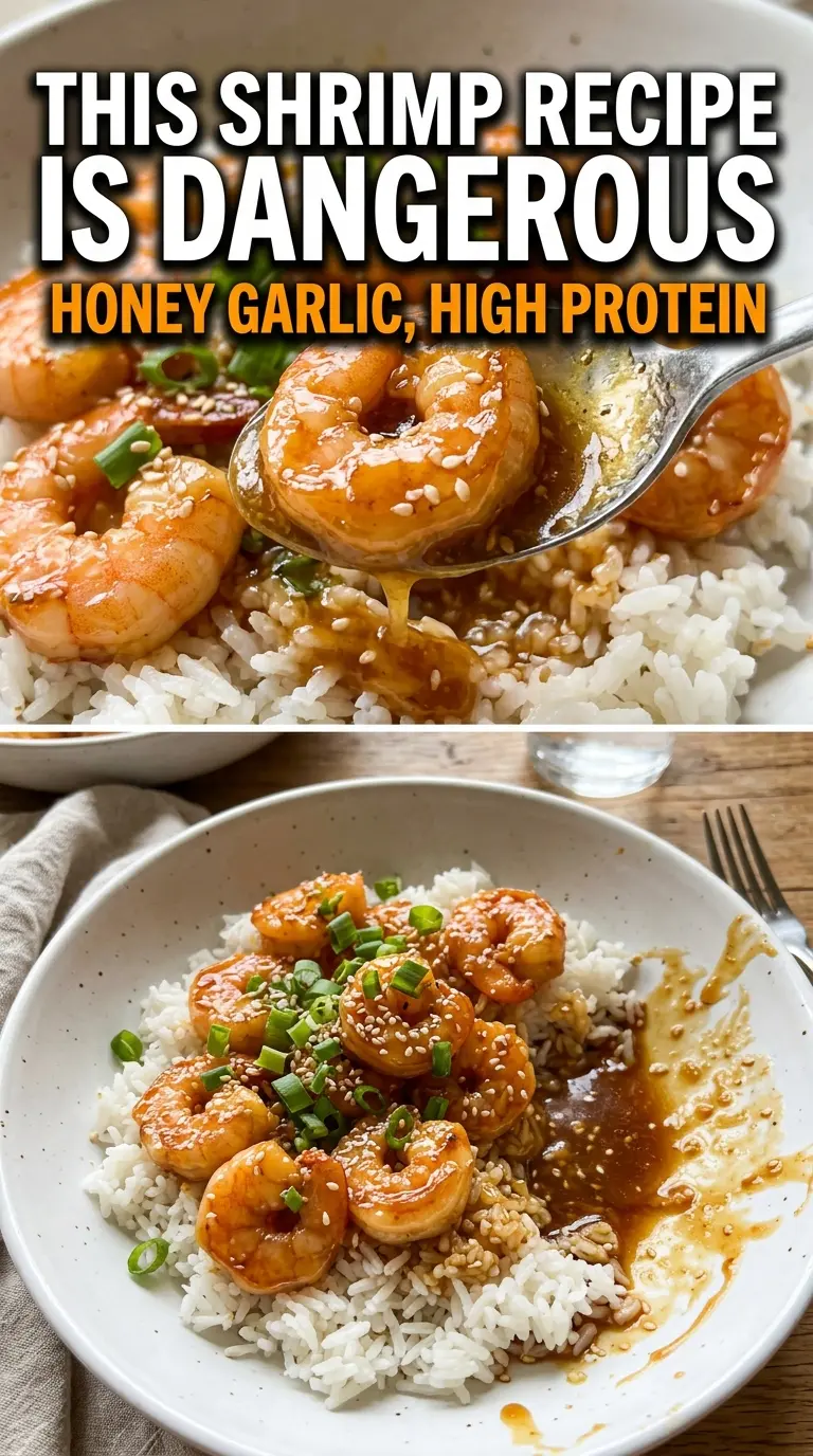 High-Protein Honey Garlic Shrimp glossy sticky